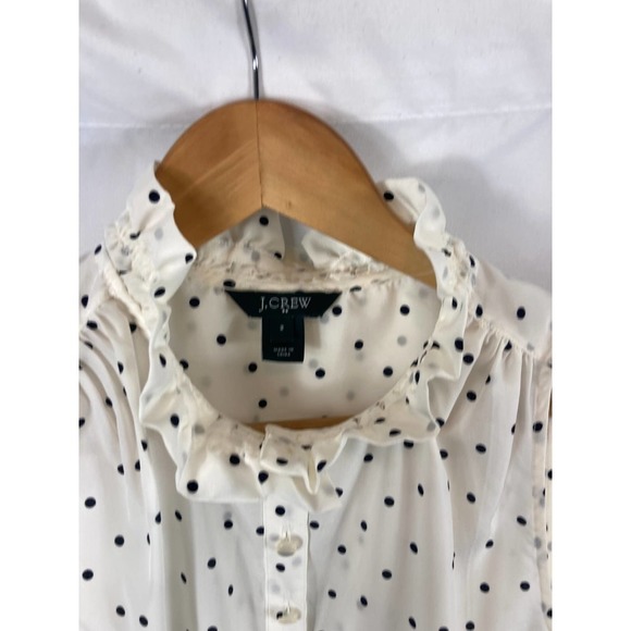 J. Crew Natasha Button Down Blouse in Polka Dot size 2 - Picture 4 of 5